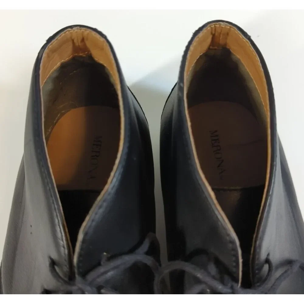 Merona Men's Black Chelsea Boots, Faux Leather Size‎ 11
